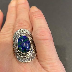SILPADA Azurite As Rain Ring. Size 8-8.5